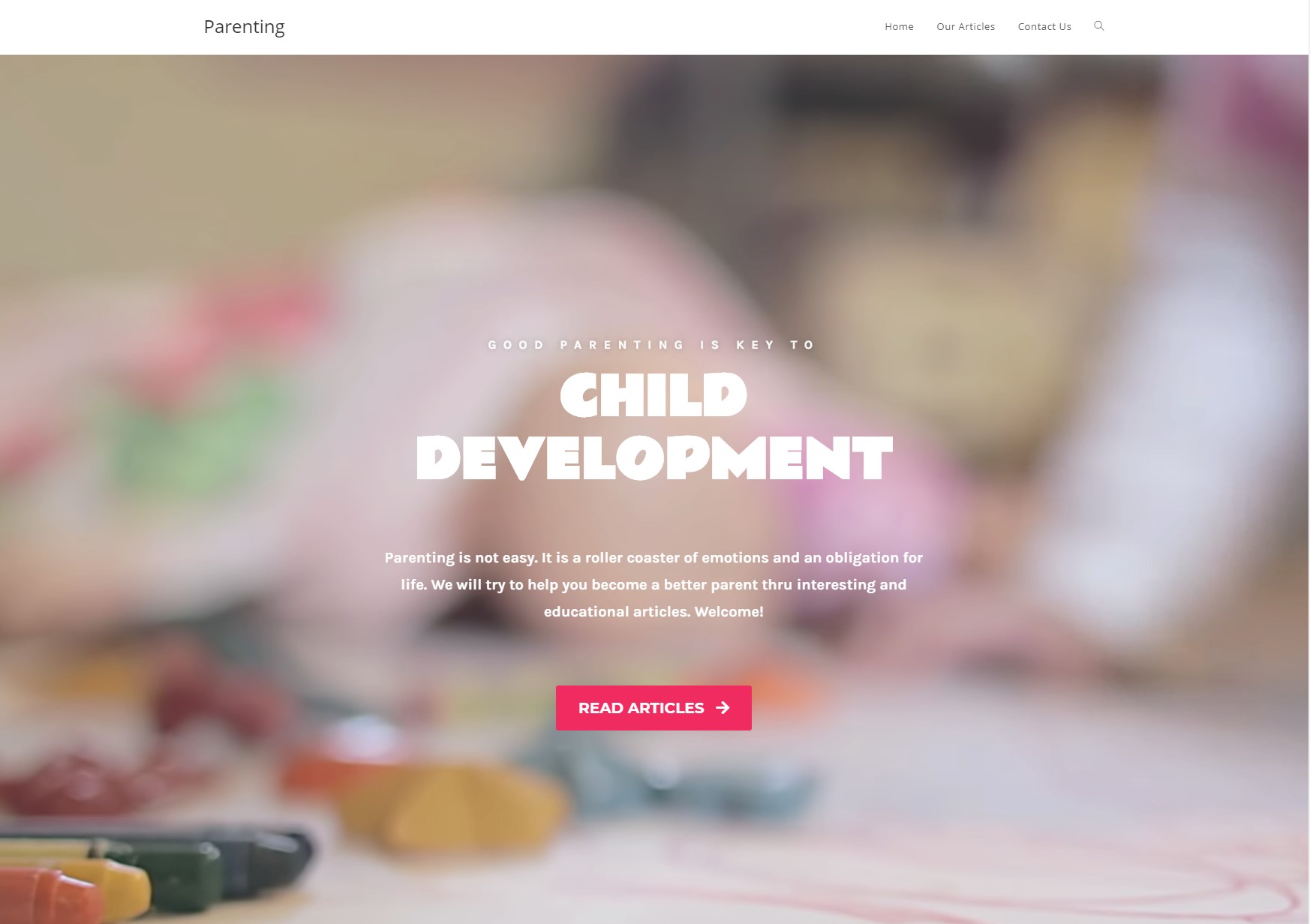 Skärmklipp av Parenting.nu